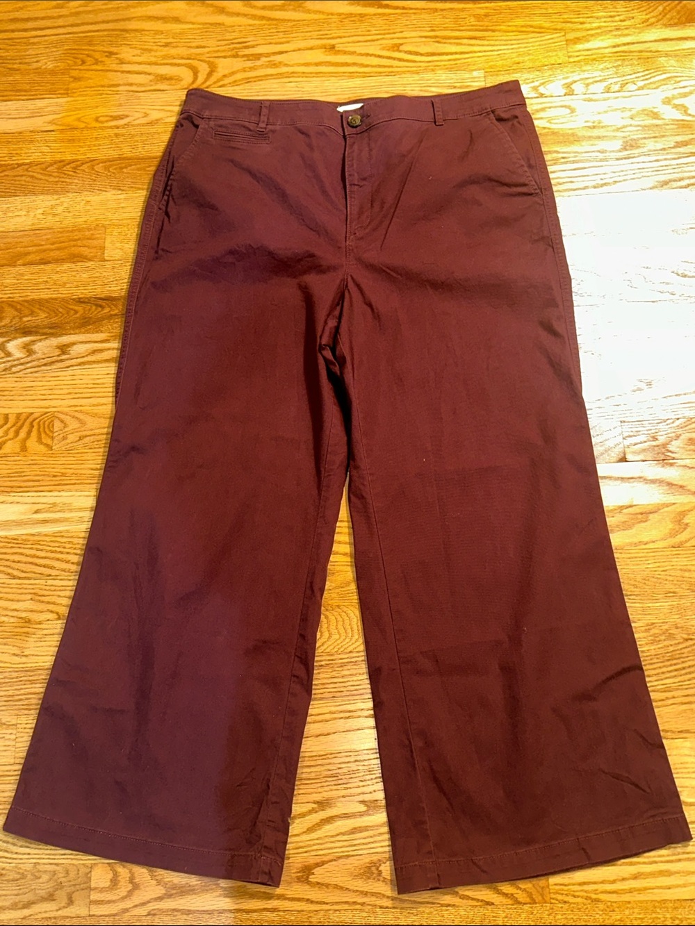 LOFT Wide-Leg Pants in Burgundy